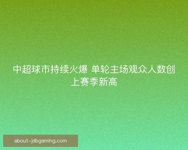 中超球市持续火爆 单轮主场观众人数创上赛季新高
